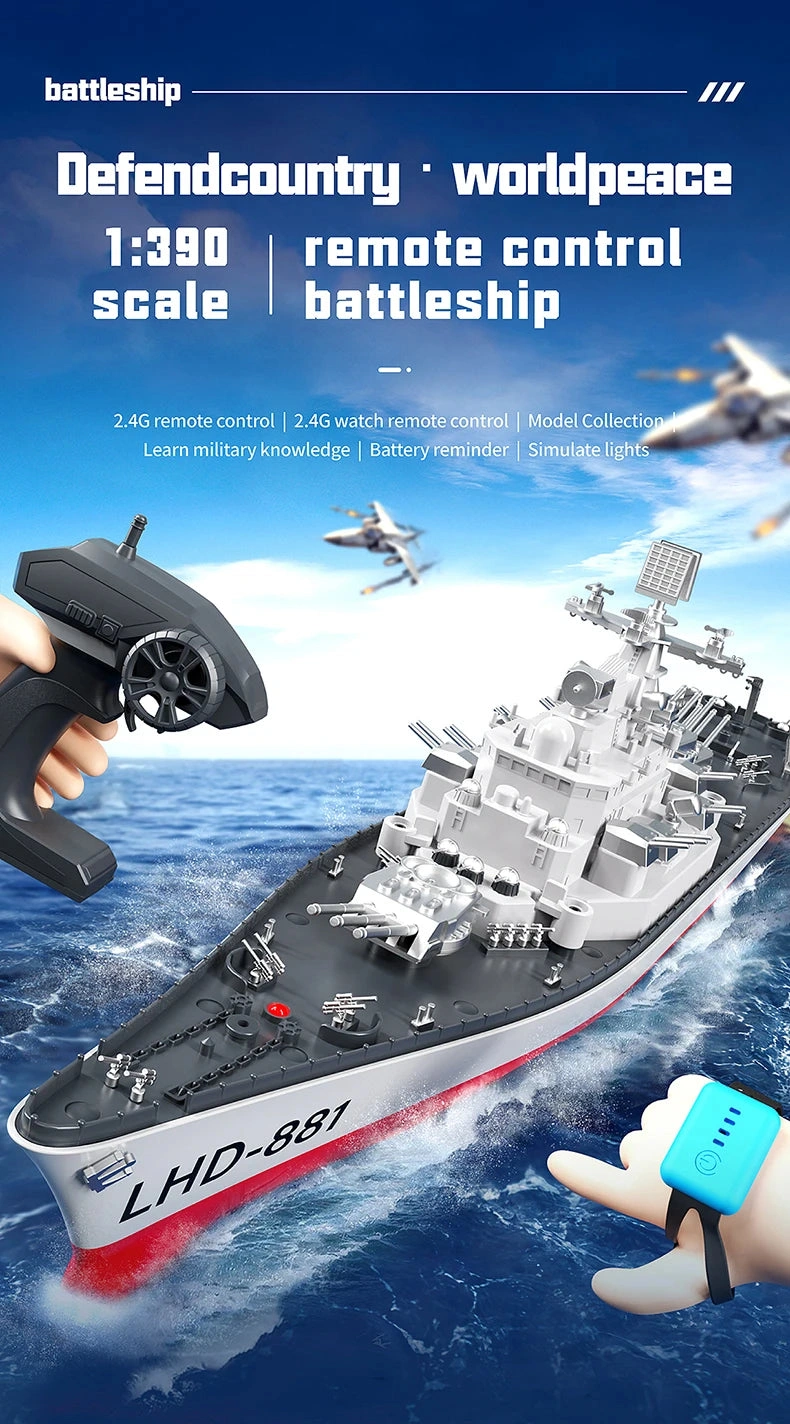 Epic RC Battleship: Navy Destroyer Smasher – 2.4G Aircraft Carrier Model!